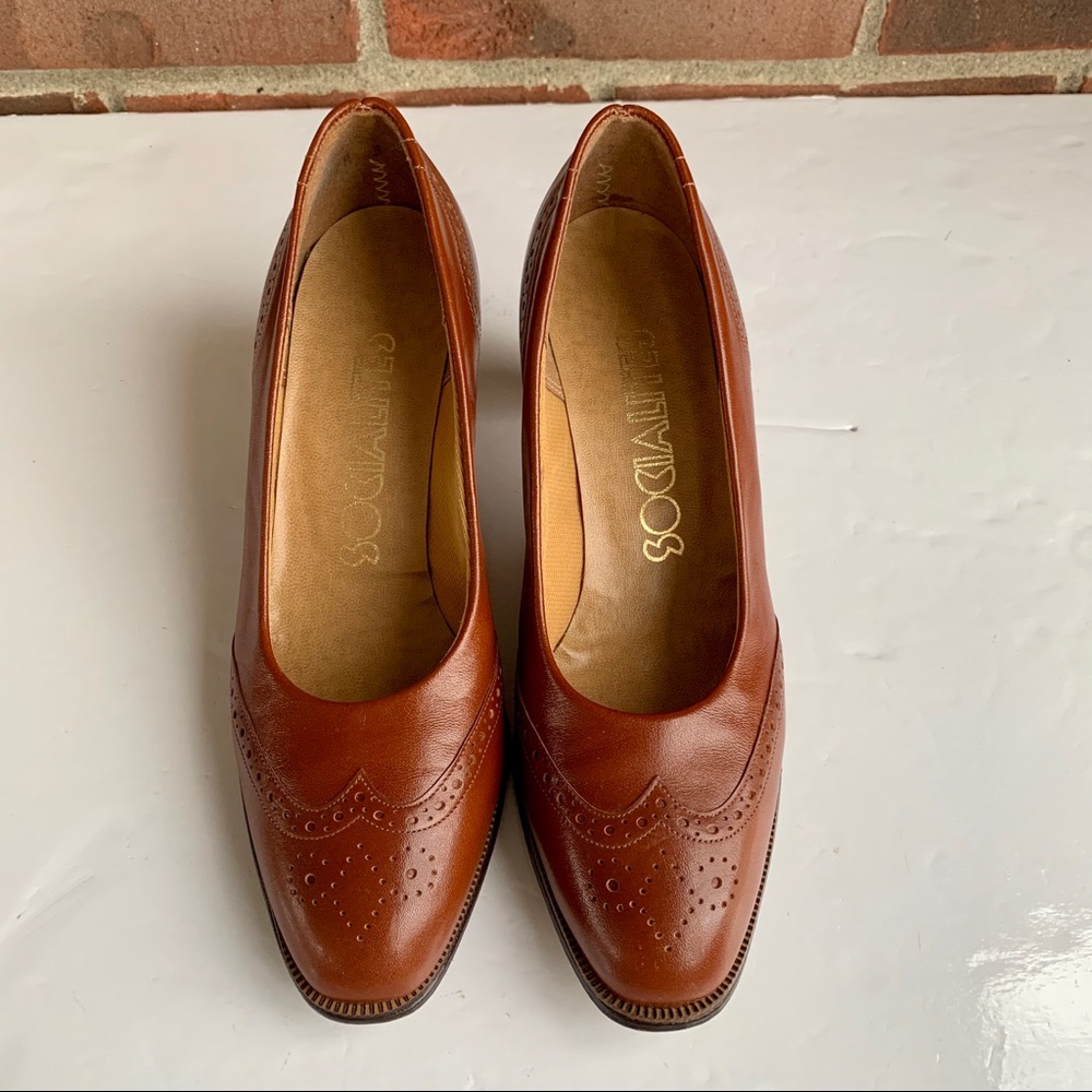 Socialites vintage leather heeled pump - Picture 2 of 8